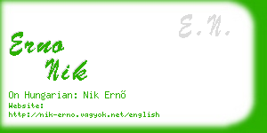 erno nik business card
